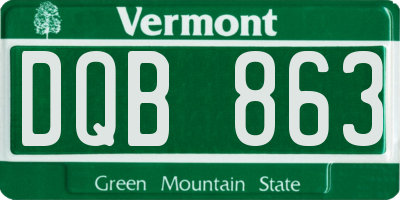 VT license plate DQB863