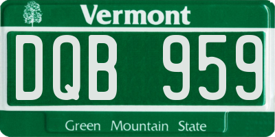 VT license plate DQB959