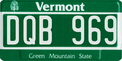 VT license plate DQB969