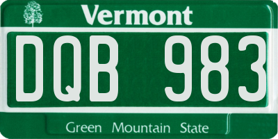 VT license plate DQB983