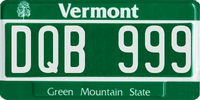 VT license plate DQB999