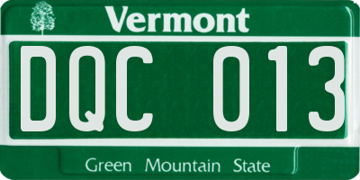 VT license plate DQC013