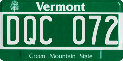 VT license plate DQC072