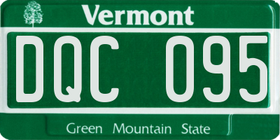 VT license plate DQC095