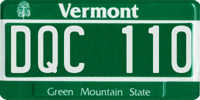 VT license plate DQC110