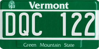 VT license plate DQC122