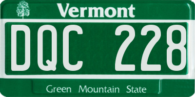 VT license plate DQC228