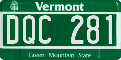 VT license plate DQC281