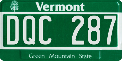 VT license plate DQC287