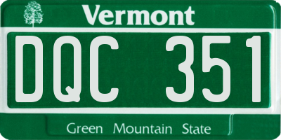 VT license plate DQC351