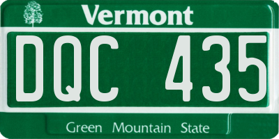 VT license plate DQC435