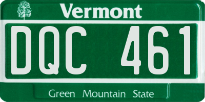 VT license plate DQC461