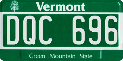 VT license plate DQC696