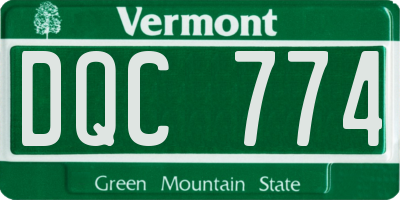 VT license plate DQC774