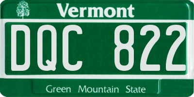 VT license plate DQC822