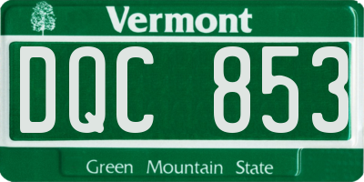 VT license plate DQC853