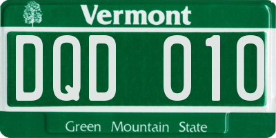 VT license plate DQD010