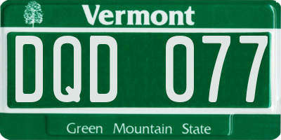 VT license plate DQD077
