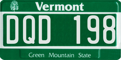 VT license plate DQD198