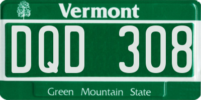 VT license plate DQD308