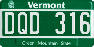 VT license plate DQD316