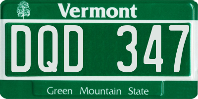 VT license plate DQD347