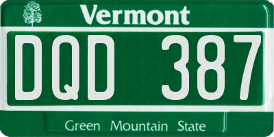 VT license plate DQD387