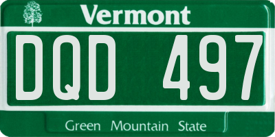 VT license plate DQD497