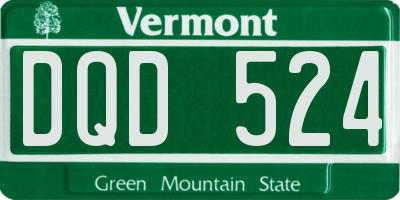 VT license plate DQD524
