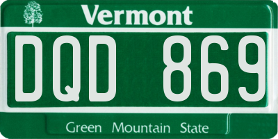 VT license plate DQD869