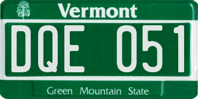 VT license plate DQE051