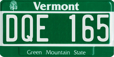 VT license plate DQE165