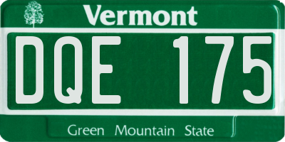 VT license plate DQE175