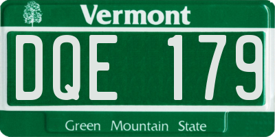 VT license plate DQE179