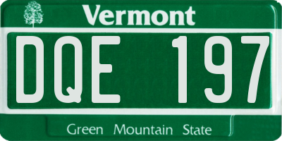 VT license plate DQE197