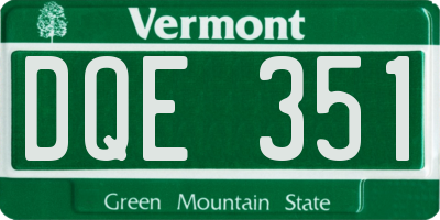 VT license plate DQE351