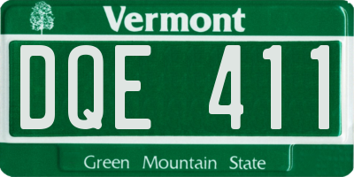 VT license plate DQE411