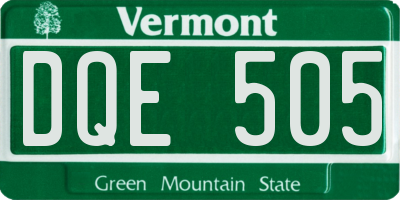 VT license plate DQE505