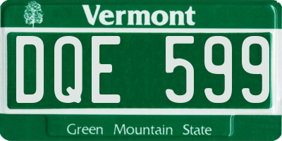 VT license plate DQE599