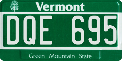 VT license plate DQE695