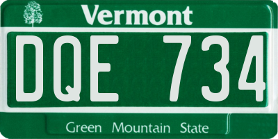 VT license plate DQE734