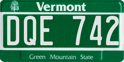 VT license plate DQE742