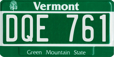 VT license plate DQE761