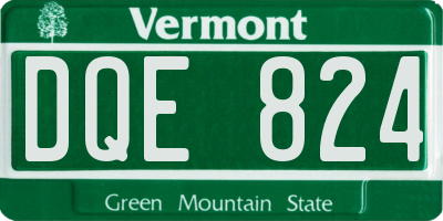 VT license plate DQE824