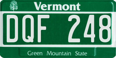 VT license plate DQF248
