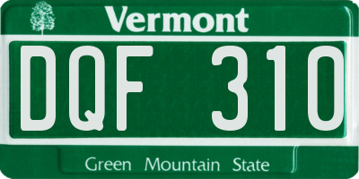 VT license plate DQF310