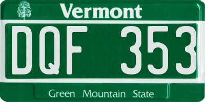 VT license plate DQF353
