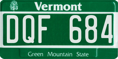 VT license plate DQF684