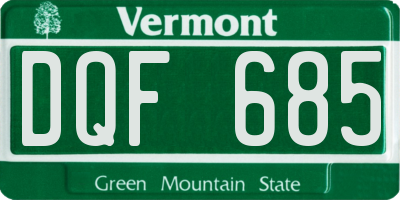 VT license plate DQF685