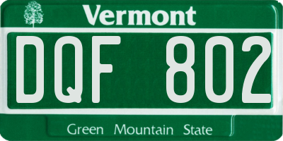 VT license plate DQF802